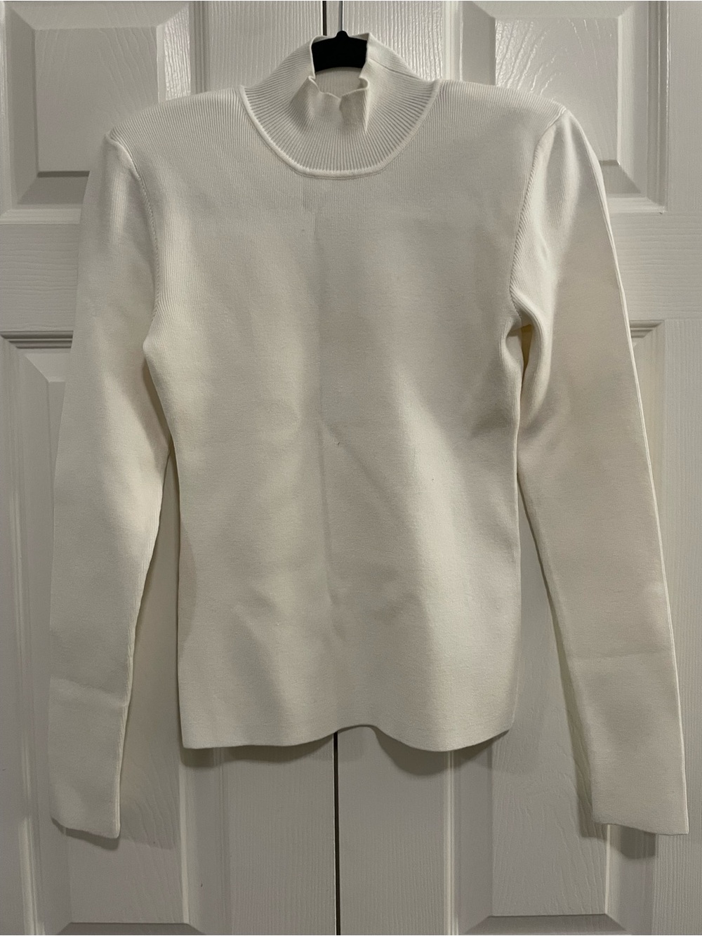 Viktoria Chan Cream Mock Neck Long Sleeve Women's Top